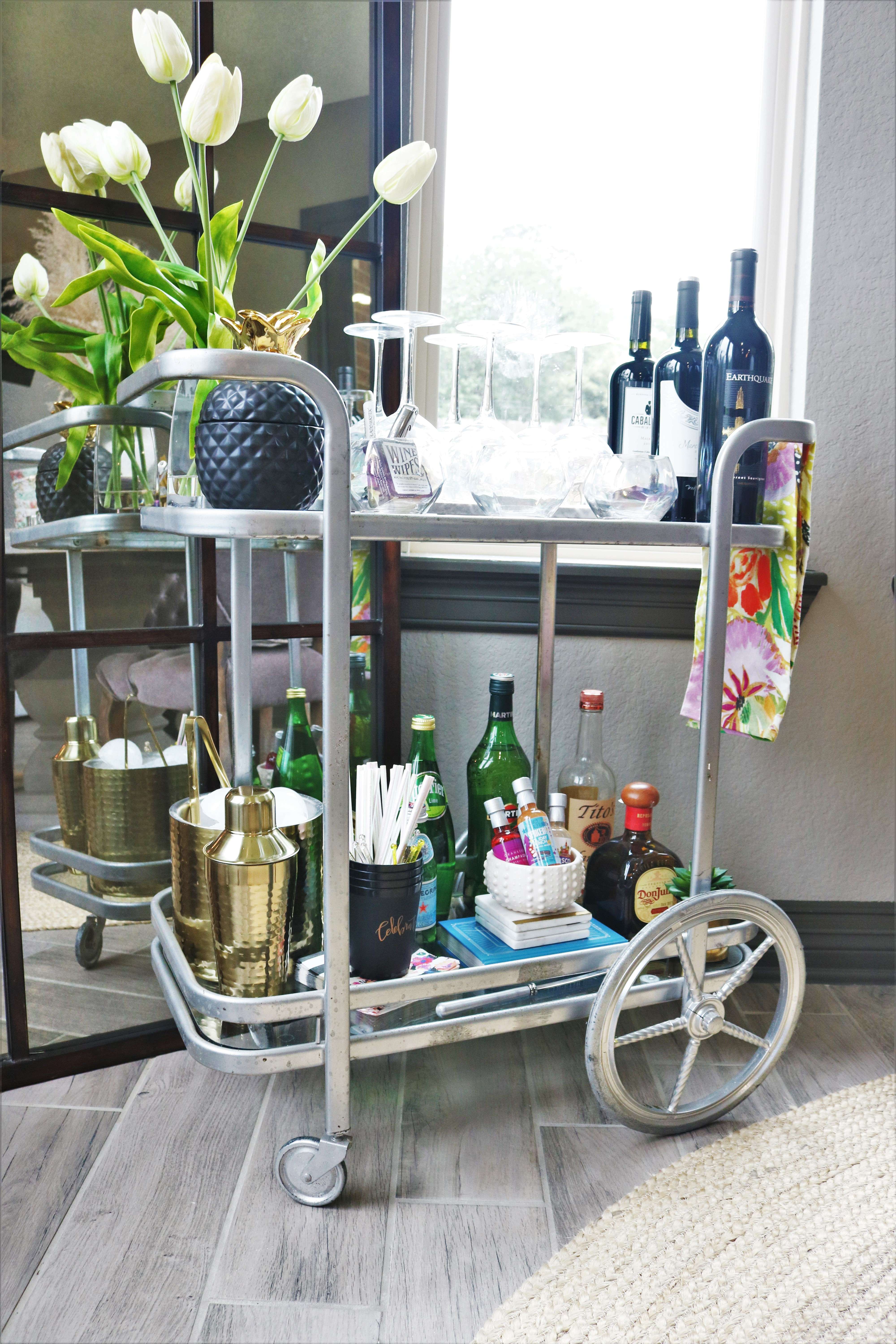 3 Bar Cart Styling Ideas + A Vintage Bar Cart Reveal - The